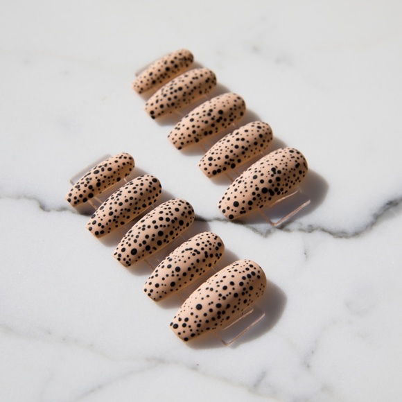 Hand Painted Matte Splatter Dot Press On Nails